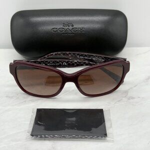 Coach Womens Sunglasses Oxblood Square Brown Gradient HC8232 550913 56 17 140mm